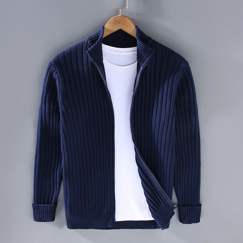 Dylan | Stylowy Sweter z Rybim Wzorem i Zamkiem