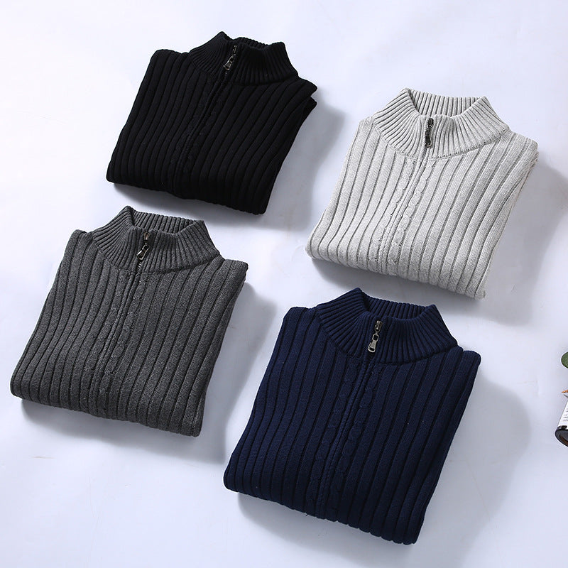 Dylan | Stylowy Sweter z Rybim Wzorem i Zamkiem